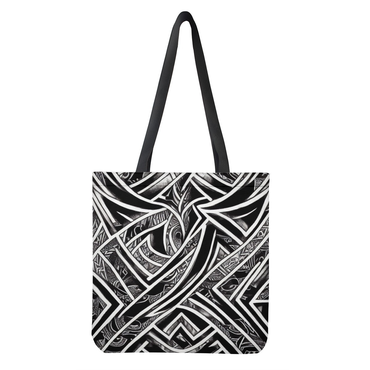 Black and White Polynesian | Cloth Tote Bags