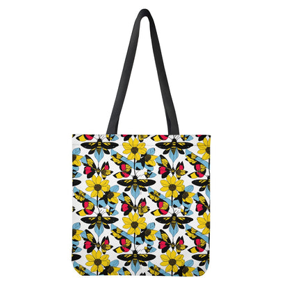 Luxtrini - Bees and Sunflowers Cloth Tote Bags