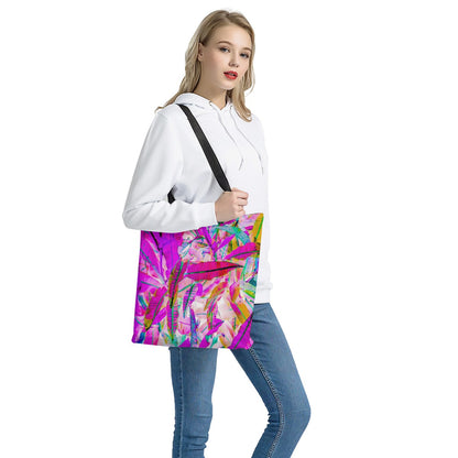 Purple Croton Cloth Tote Bags