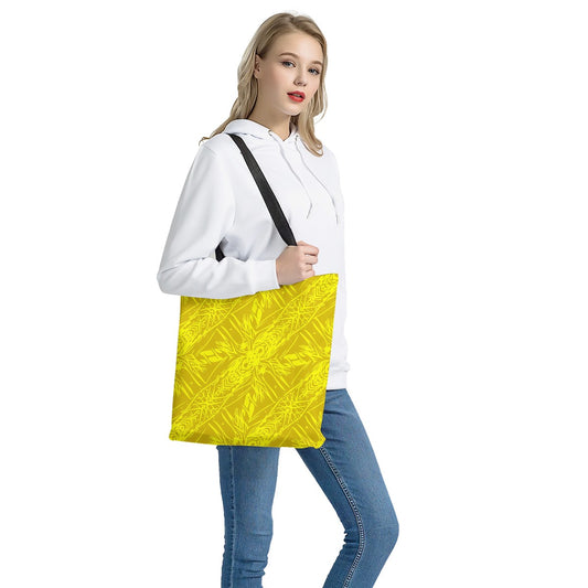 Yellow Fern Vector Abstract Cloth Tote Bags