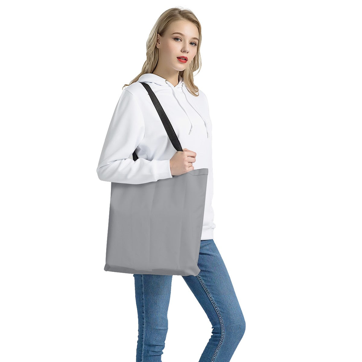 Silver Gray Cloth Tote Bags