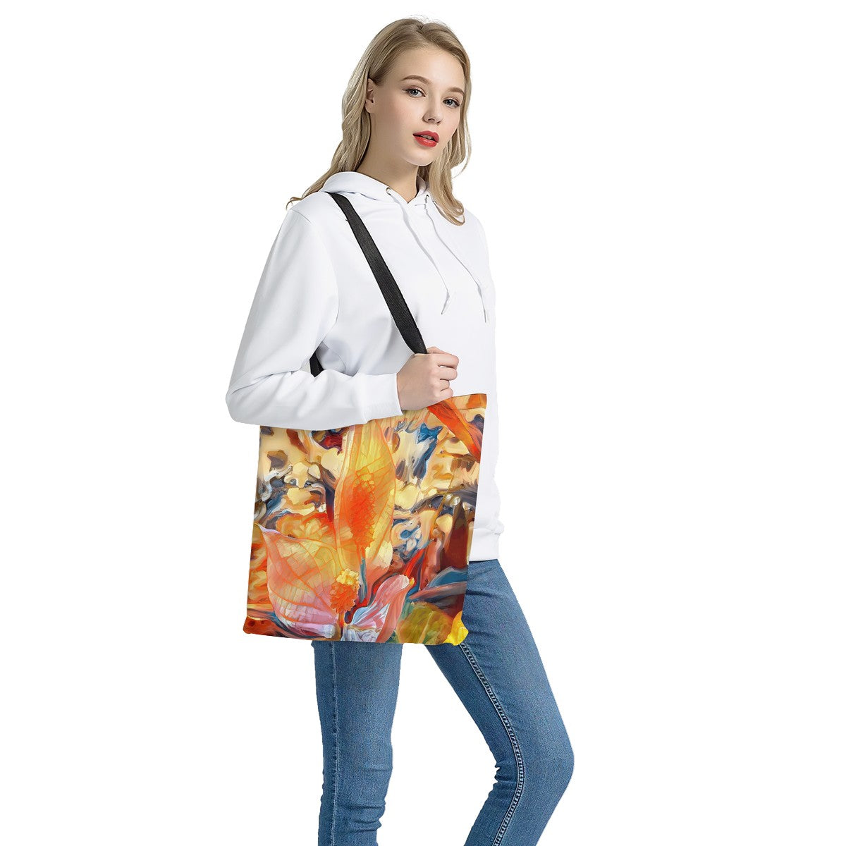 Golden Peace Lily Cloth Tote Bags