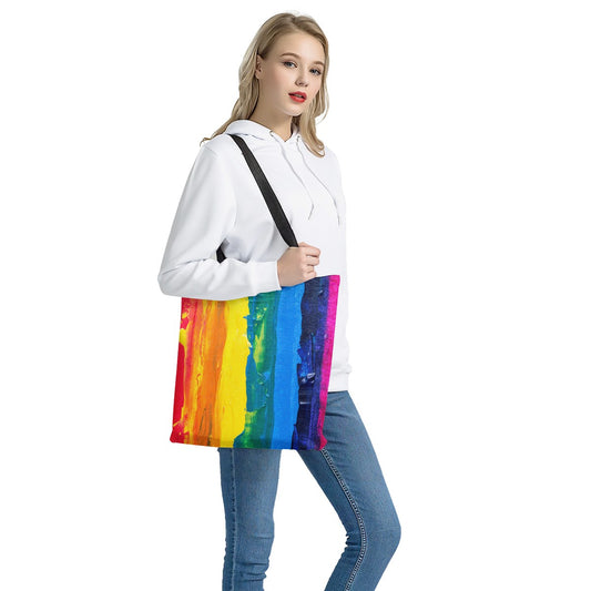 Rainbow Painting Cloth Tote Bags