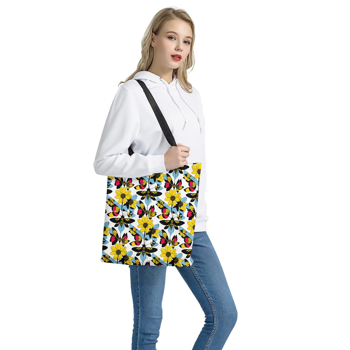 Luxtrini - Bees and Sunflowers Cloth Tote Bags