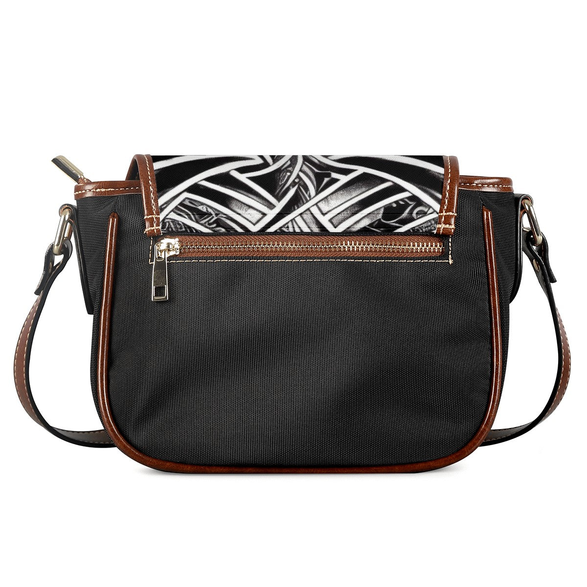 Black and White Polynesian Saddle Bags