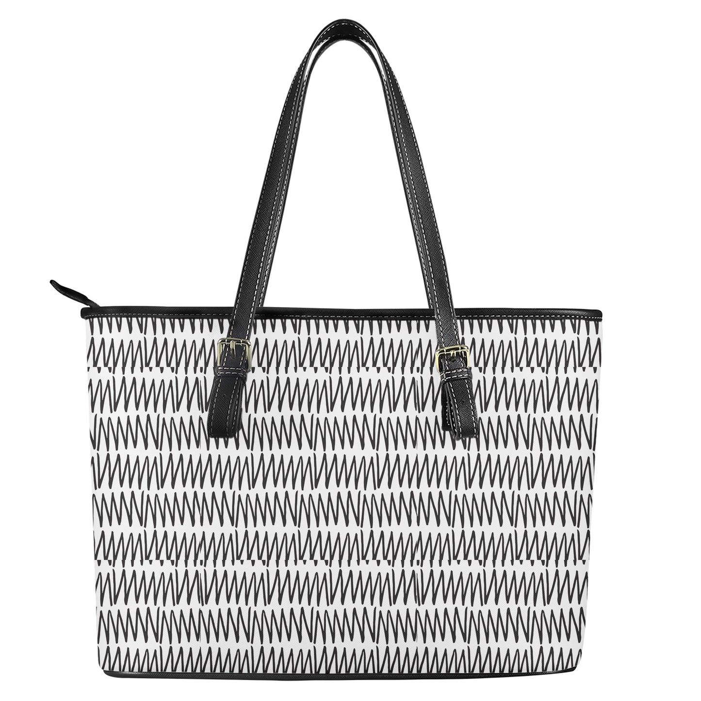 African Mud Print #19 Leather Tote Bags - Luxtrini, LLC