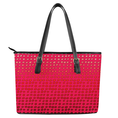 African Mud Print #7 Red Graident Leather Tote Bags - Luxtrini, LLC