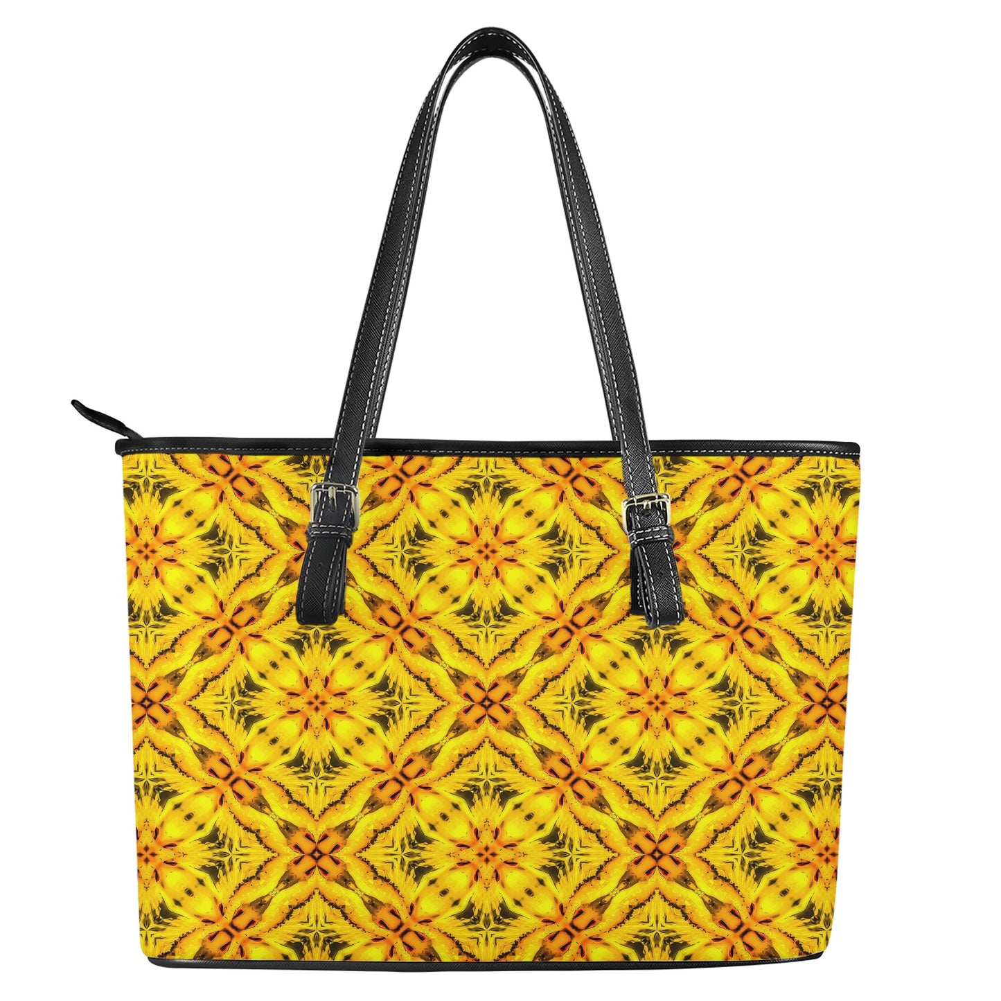 Yellow Toghu: traditional outfit of Northwestern Cameroon Leather Tote Bags - Luxtrini, LLC