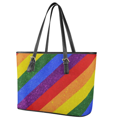 Leather Tote Bags - LGBT Pride Motif - Luxtrini, LLC