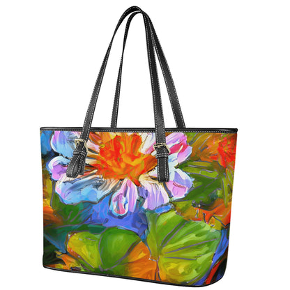 Petunia Flower Leather Tote Bags - Luxtrini, LLC