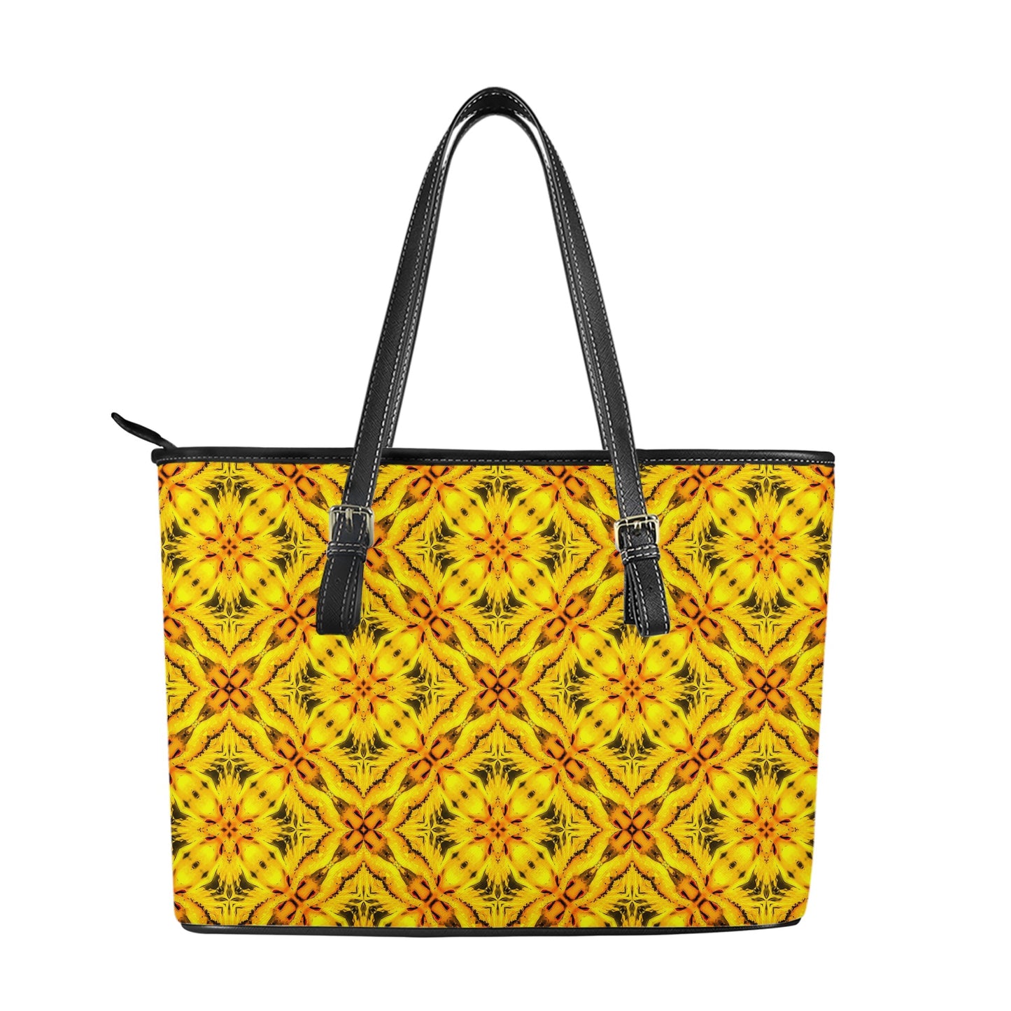 Yellow Toghu: traditional outfit of Northwestern Cameroon Leather Tote Bags - Luxtrini, LLC