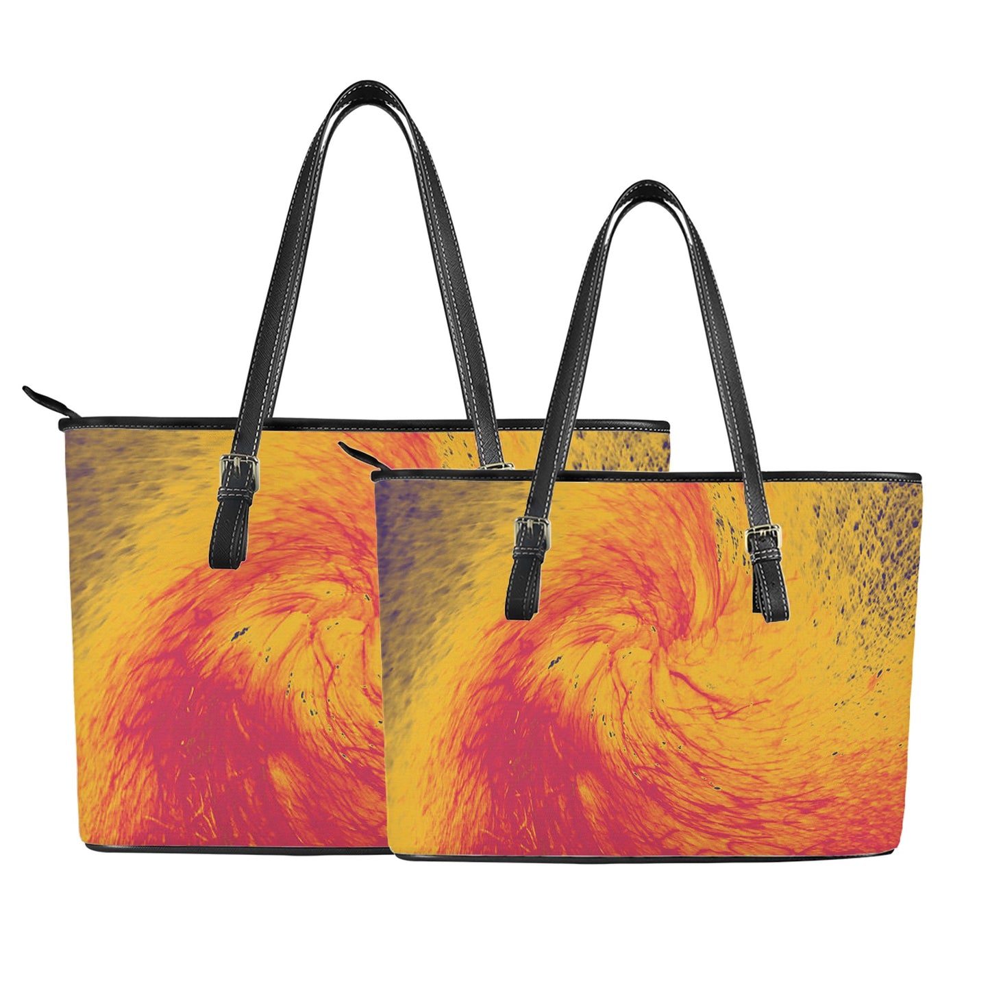 Pele's Fire Leather Tote Bags - Luxtrini, LLC