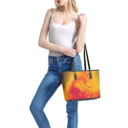 Pele's Fire Leather Tote Bags - Luxtrini, LLC