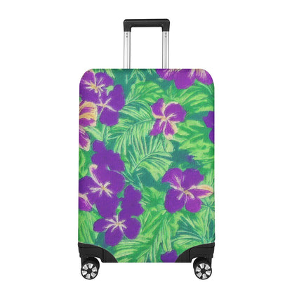 Blue Flag Iris on Green Luggage Cover - Luxtrini, LLC