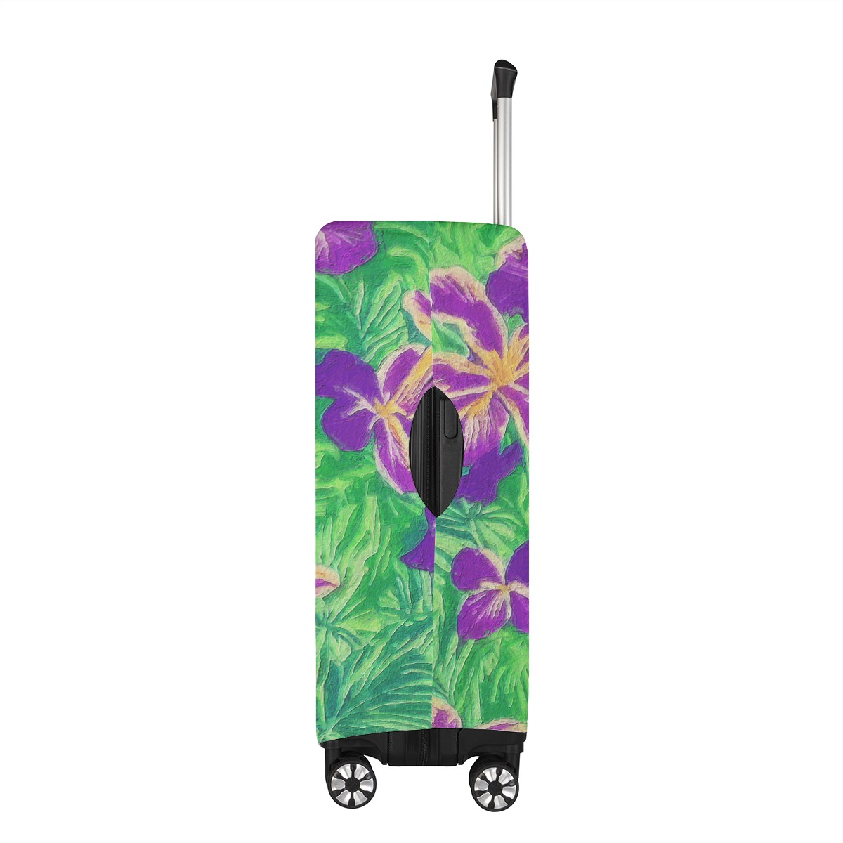 Blue Flag Iris on Green Luggage Cover - Luxtrini, LLC