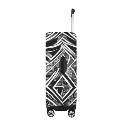 Black and White Polynesian Luggage Cover