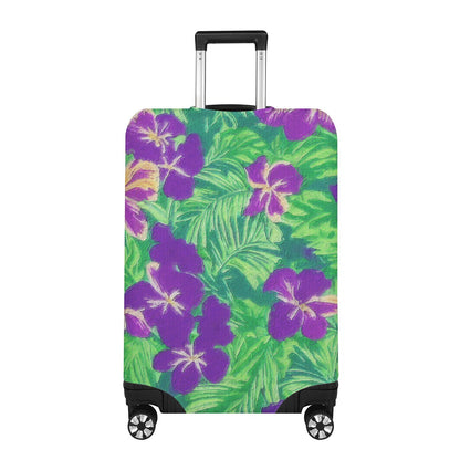 Blue Flag Iris on Green Luggage Cover - Luxtrini, LLC