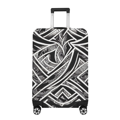 Black and White Polynesian Luggage Cover