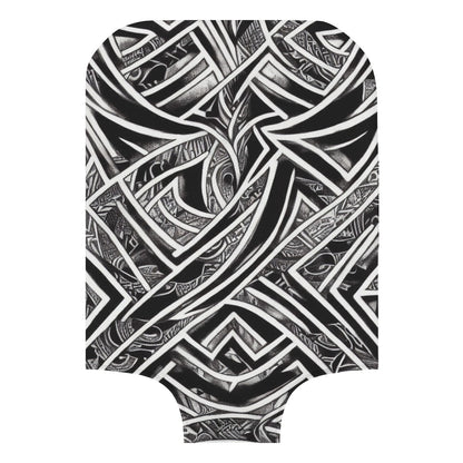 Black and White Polynesian Luggage Cover