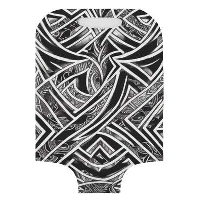 Black and White Polynesian Luggage Cover