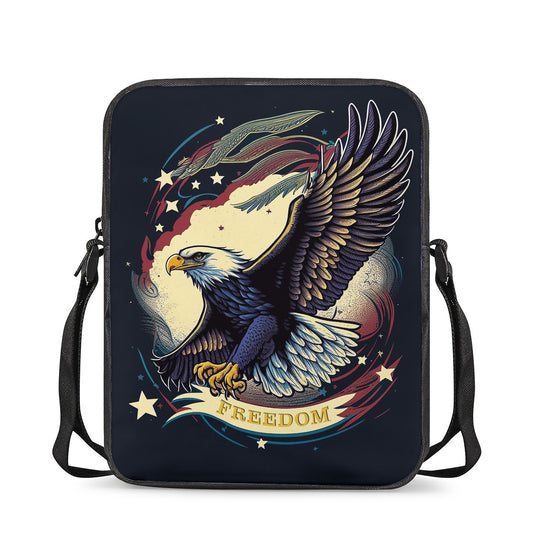 Freedom Flyer: Celebrating the Bald Eagle as a Symbol of Freedom and Strength in the USA Cross-Body Bags