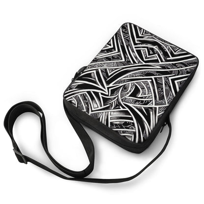 Black and White Polynesian Cross-Body Bags