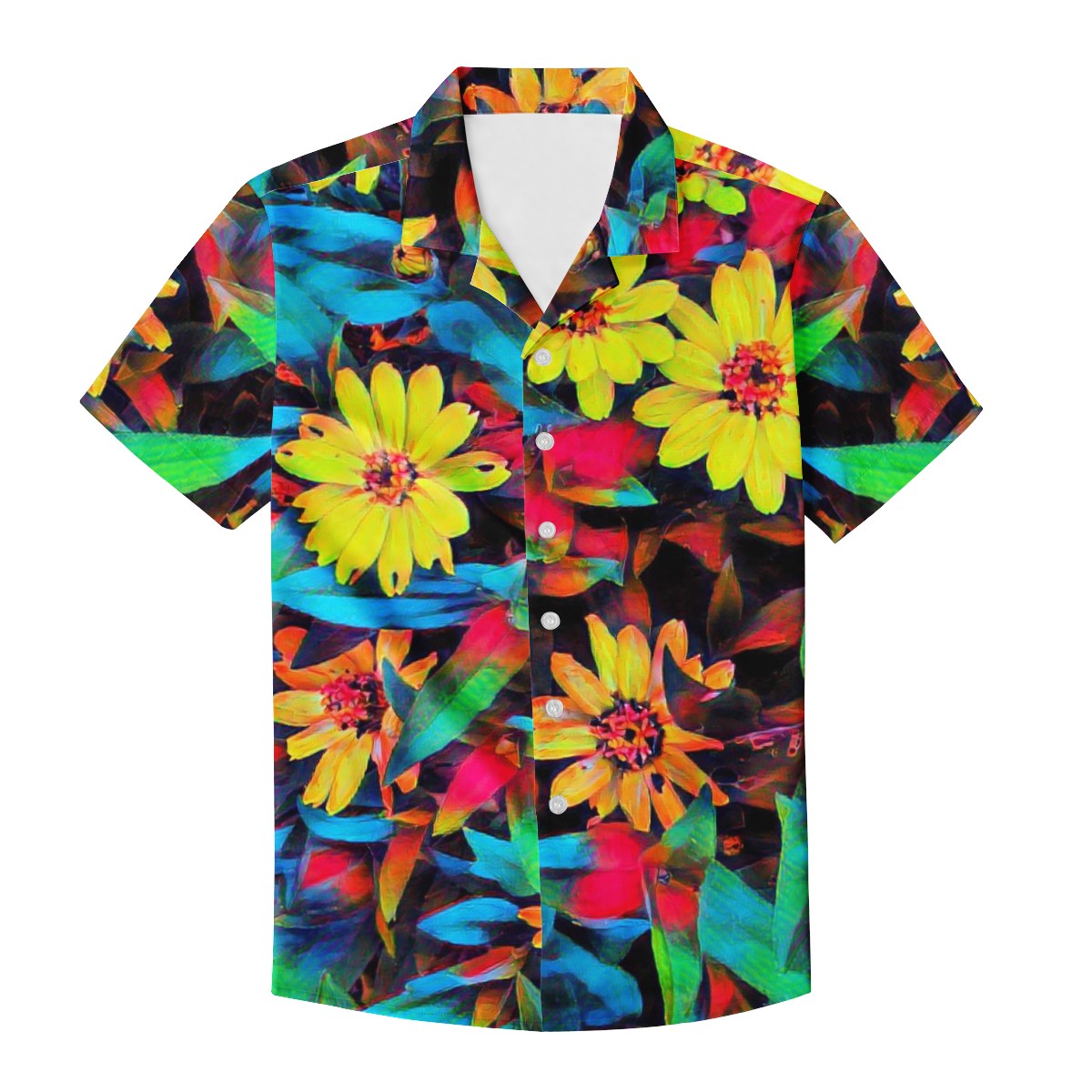 Floral Daisies Men's Hawaiian Shirt | Men's Aloha Shirt