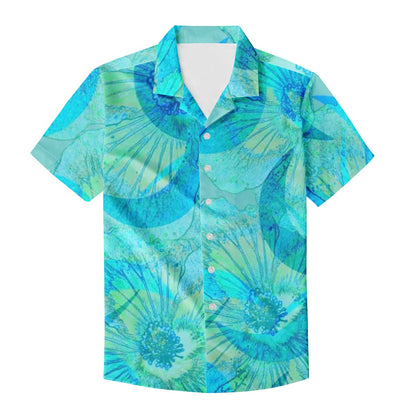 Blue Green Men's Hawaiian Shirt | Men's Aloha Shirt