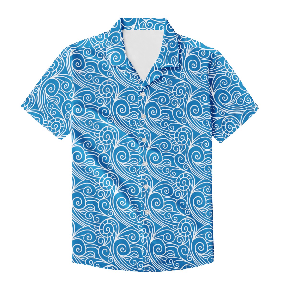 Chinese Wave Blue Men's Hawaiian Shirt | Men's Aloha Shirt