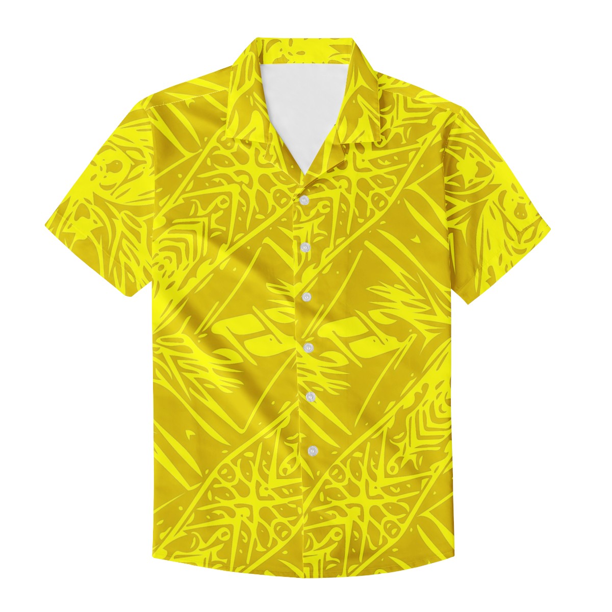 Yellow Fern Men's Hawaiian Shirt | Men's Aloha Shirt