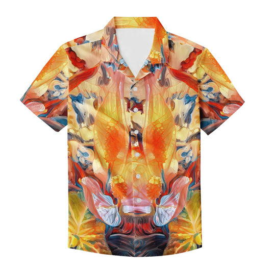 Golden Peace Lily Men's Hawaiian Shirt | Men's Aloha Shirt