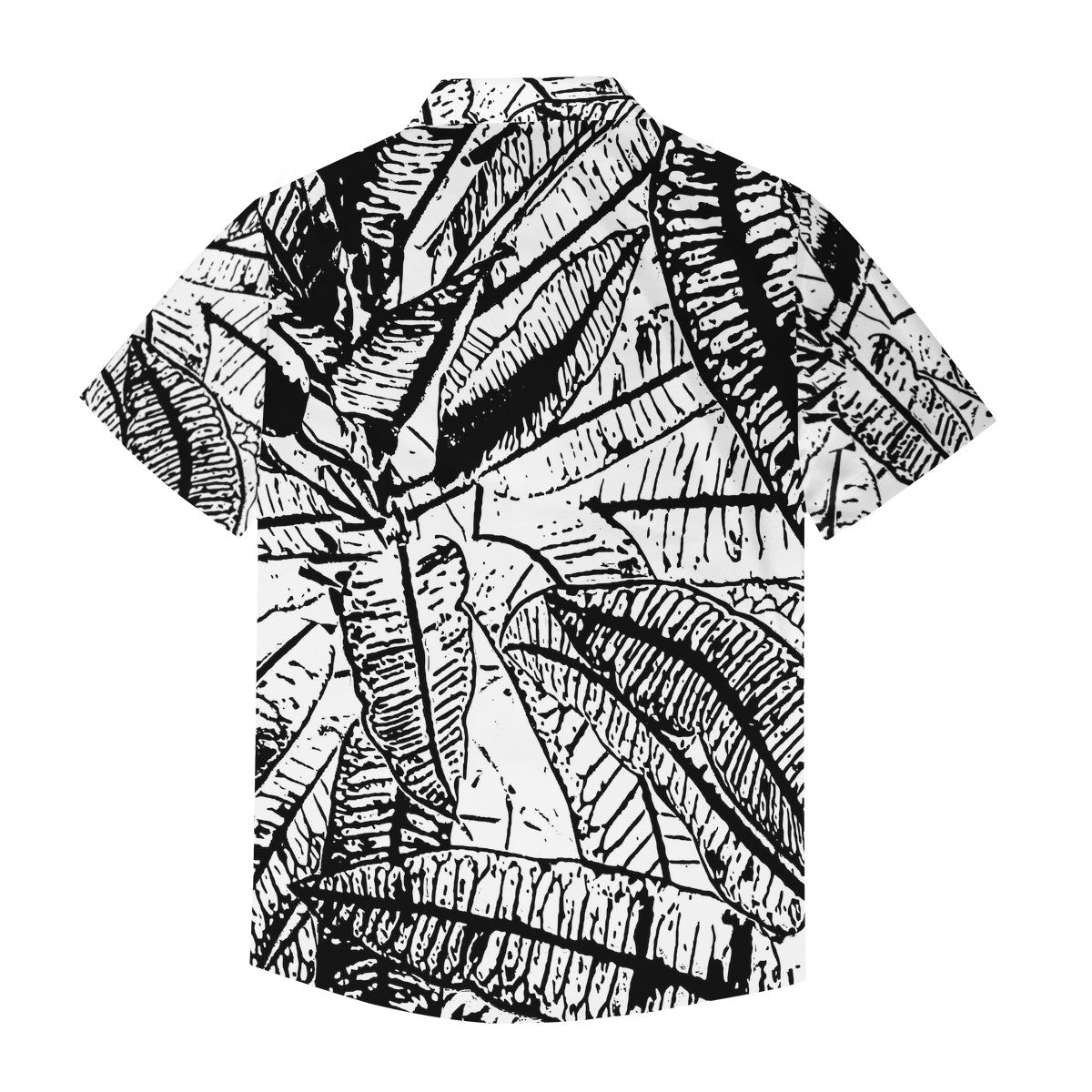 Croton Black and White Men's Hawaiian Shirt | Men's Aloha Shirt