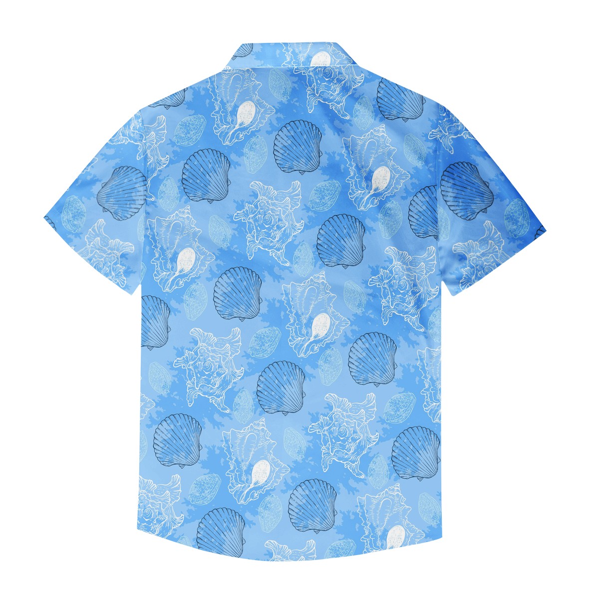 Blue Seashell Ocean Men's Hawaiian Shirt | Men's Aloha Shirt