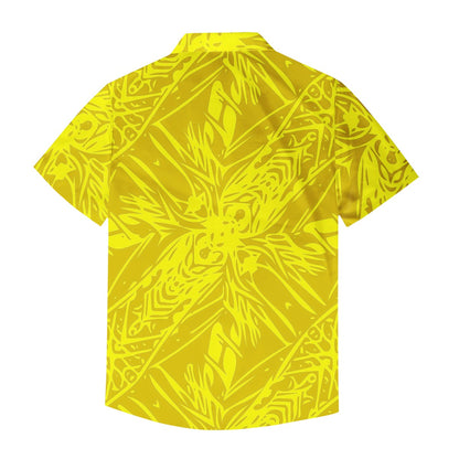 Yellow Fern Men's Hawaiian Shirt | Men's Aloha Shirt