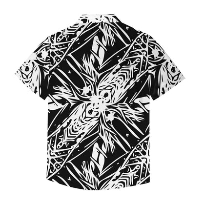 Black and White Fern Men's Hawaiian Shirt | Men's Aloha Shirt