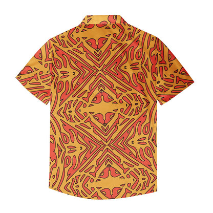 Orange Tribal Men's Hawaiian Shirt | Men's Aloha Shirt