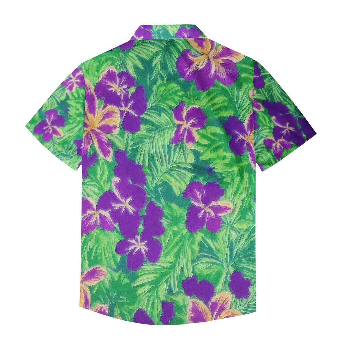 Blue Flag Iris on Green Men's Casual Shirt - Luxtrini, LLC