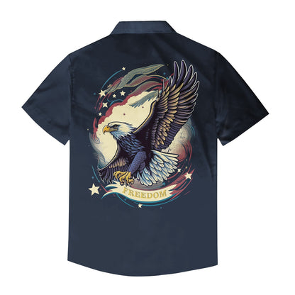 Freedom Flyer: Celebrating the Bald Eagle as a Symbol of Freedom and Strength in the USA Men's Casual Shirt