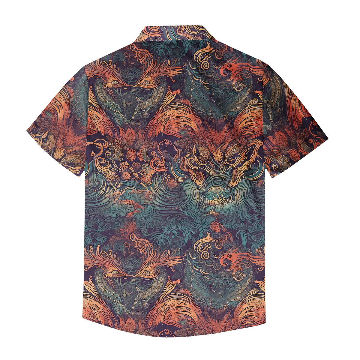 Majestic Dragon and Ethereal Phoenix Men's Aloha Shirt