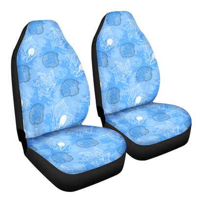 Blue Seashell Ocean Car Seat Covers - Thin version