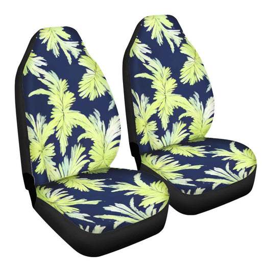 Palm Fronds - Lime Green and Black Car Seat Covers - Thin version