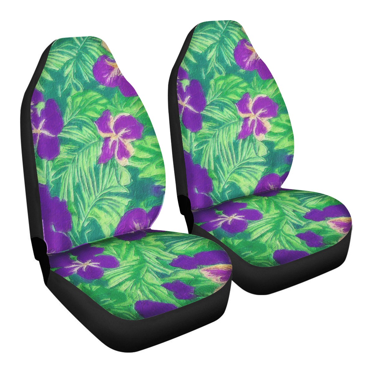 Blue Flag Iris on Green Car Seat Covers - Thin version - Luxtrini, LLC