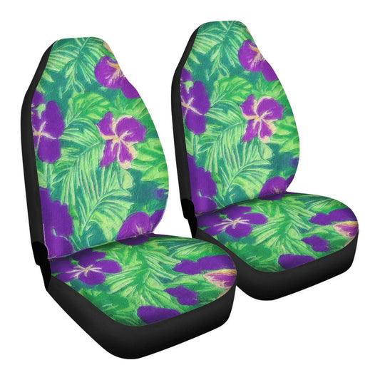 Blue Flag Iris on Green Car Seat Covers - Thin version - Luxtrini, LLC