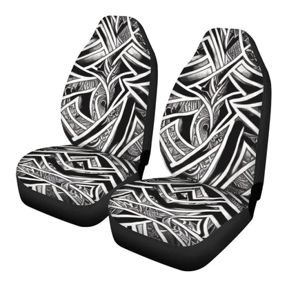 Black and White Polynesian Car Seat Covers - Thin version