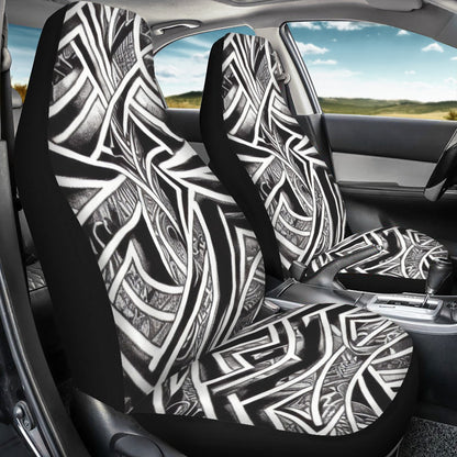 Black and White Polynesian Car Seat Covers - Thin version