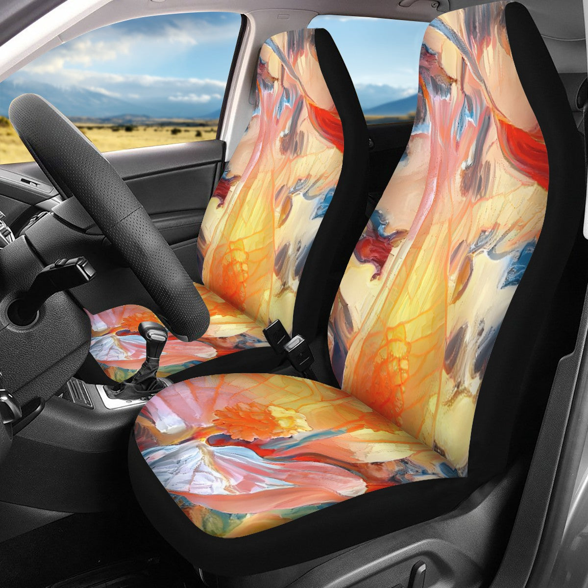 Golden Peace Lily Car Seat Covers - Thin version