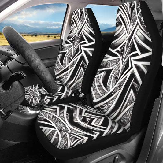 Black and White Polynesian Car Seat Covers - Thin version