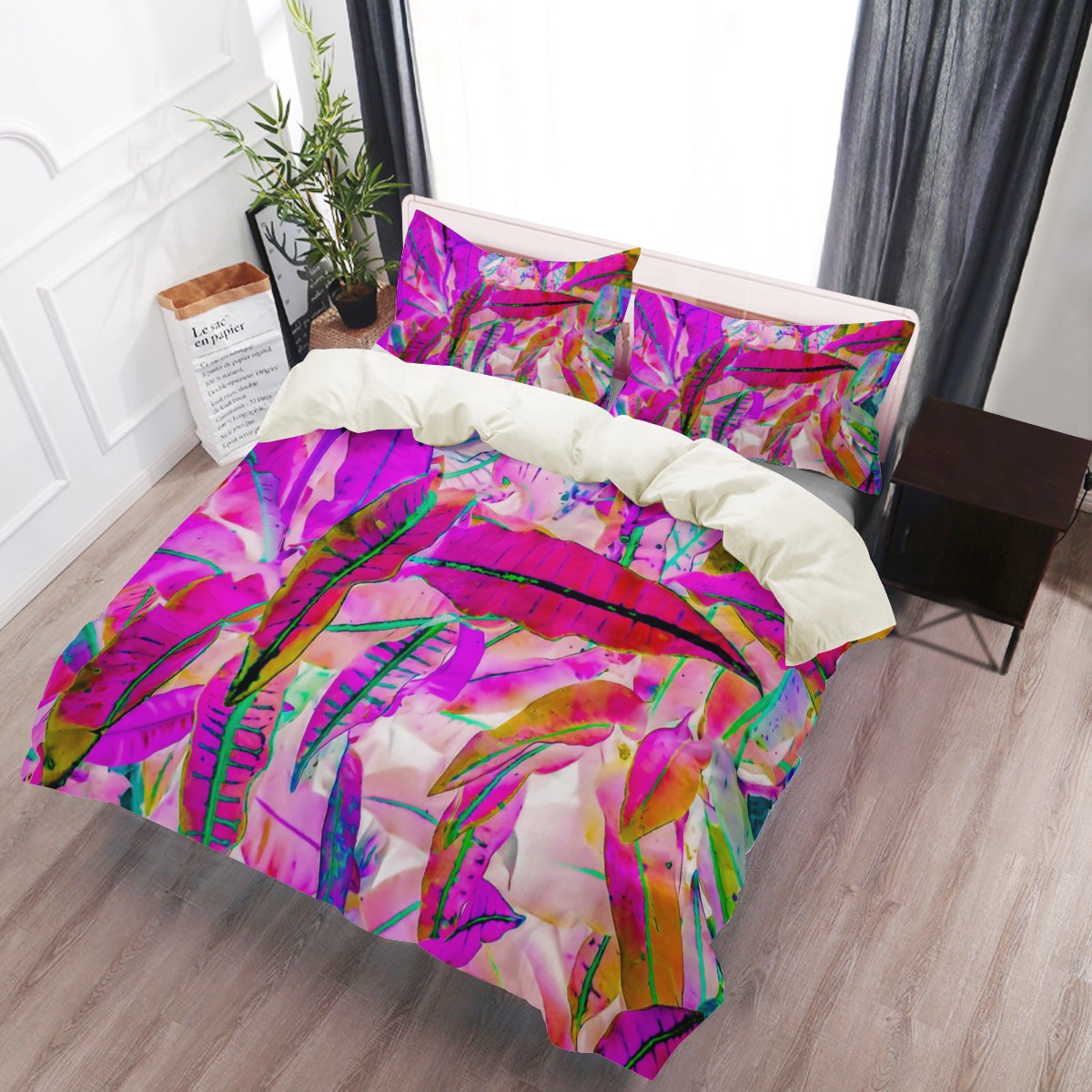 3 Pcs Beddings - Purple Croton - Luxtrini, LLC