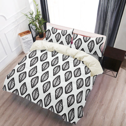 3 Pcs Beddings - African Mud Print #16 Black and White - Luxtrini, LLC