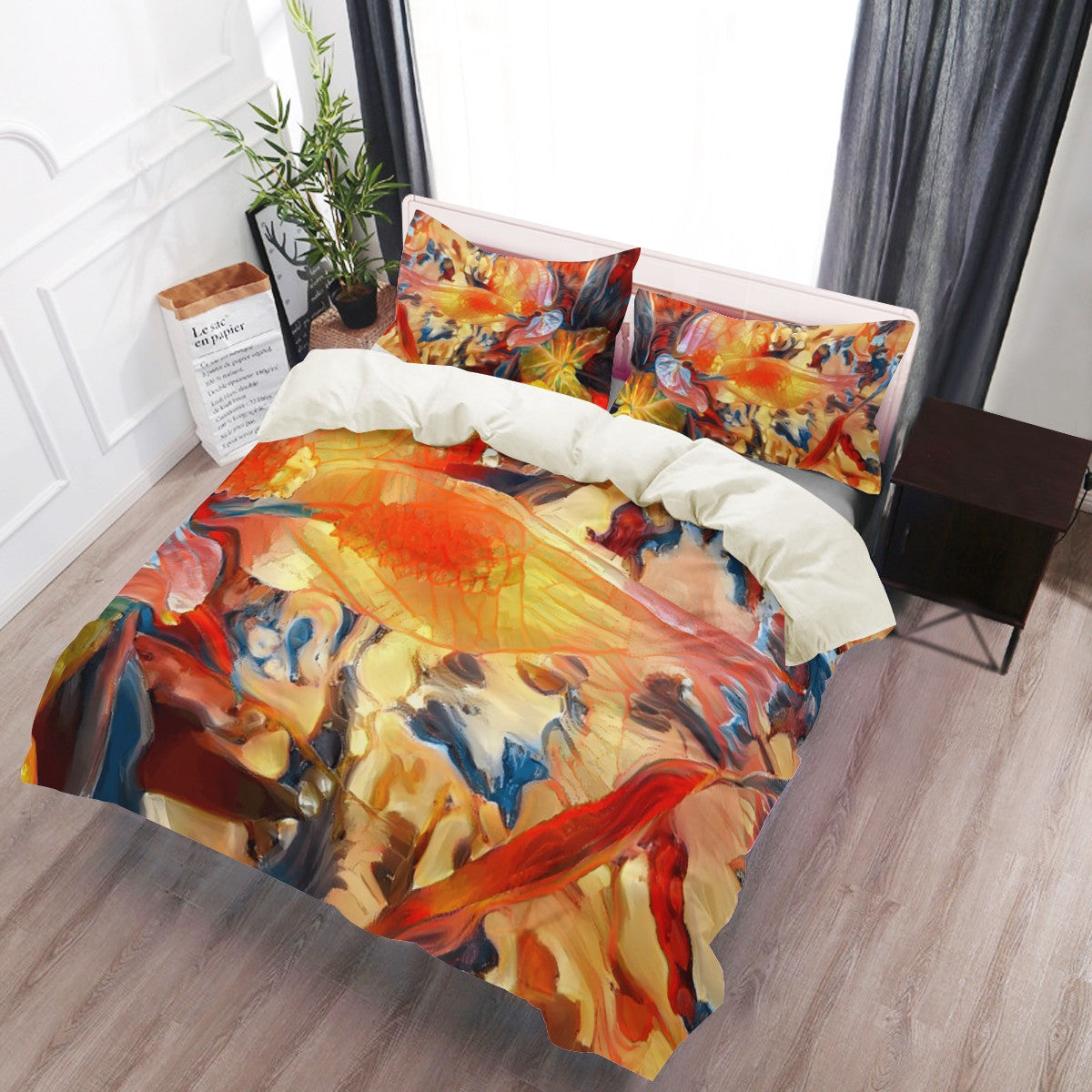 3 Pcs Beddings - Golden Peace Lily - Luxtrini, LLC